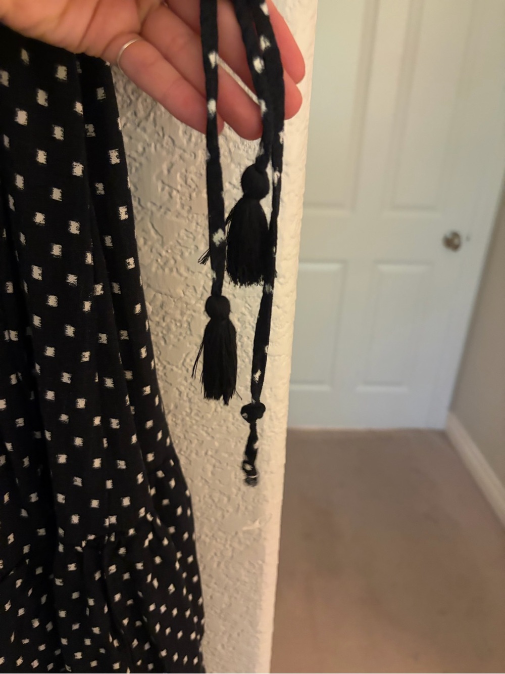 Knox Rose Black Polka Dot Midi Wrap Dress - Picture 5 of 5